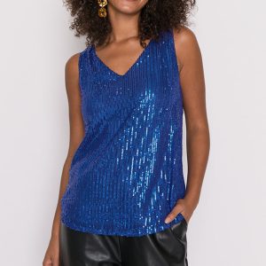 Rylee Cobalt Sequins Party Tank
