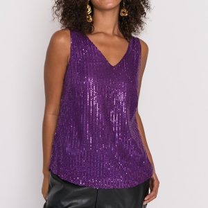Rylee Purple Sequins Party Tank