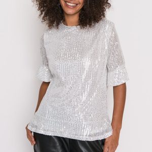 Joe Silver Sequins Party Top