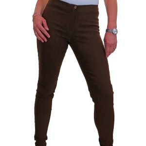 Ladies Skinny Fit Low Rise Stretch Trouser Brown