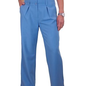 Ladies Wide Leg Smart Trouser Sky Blue