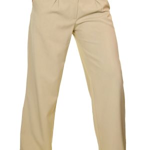 Ladies Wide Leg Smart Trouser Beige