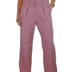 Ladies Wide Leg Smart Trouser Pink