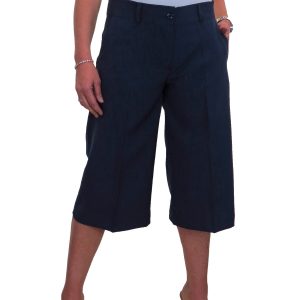Ladies 3/4 Length Smart Culotte Trousers Blue