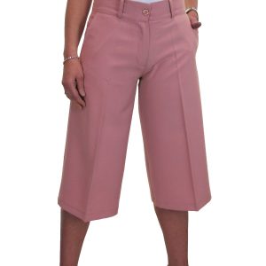 Ladies 3/4 Length Smart Culotte Trousers Pink