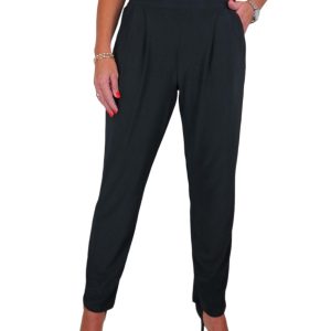 Women's Smart Work Elasticated Waist Trousers Black