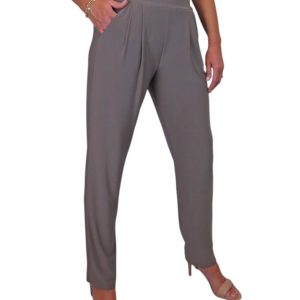 Women's Smart Work Elasticated Waist Trousers Taupe