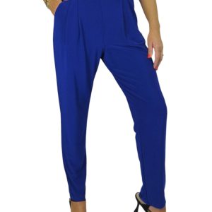 Women's Smart Work Elasticated Waist Trousers Royal Blue