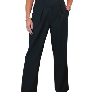 High Waisted Wide Leg Smart Trouser Black