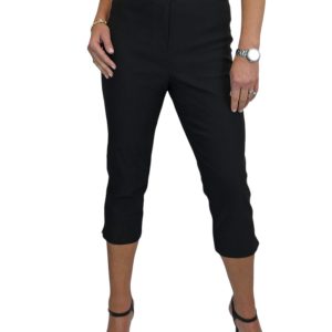Women's Cropped 3/4 Length Capri Trousers Black