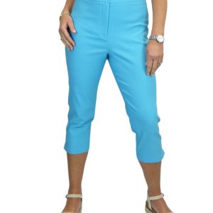 Women's Cropped 3/4 Length Capri Trousers Turquoise
