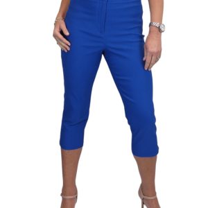 Women's Cropped 3/4 Length Capri Trousers Royal Blue