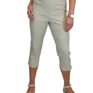 Women's Cropped 3/4 Length Capri Trousers Beige