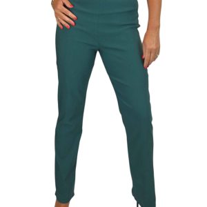 Elasticated Waist Straight Leg Trousers Bottle Green