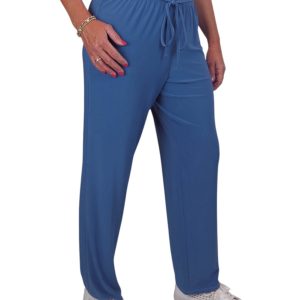 Women's Elasticated Waist Straight Leg Trousers Blue