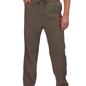 Fleece Lined Waffle Cord Trousers Brown
