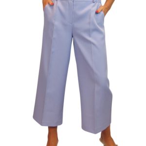 Wide Leg Cropped Tailored Trousers Smart Lilac
