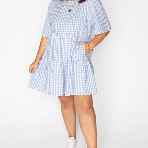 Indie Blue Gingham Dress
