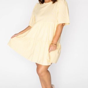 Indie Yellow Gingham Dress