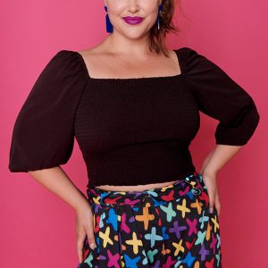 Smile Black Long Sleeve Top