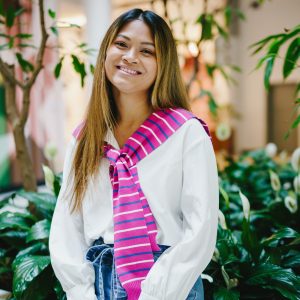 Sunrise Stripes 17" X 41" Faux Sweater Scarf