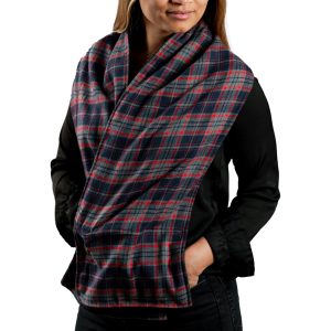 Warm Plaid 58.5" X 11" Flannel Pocket Scarf