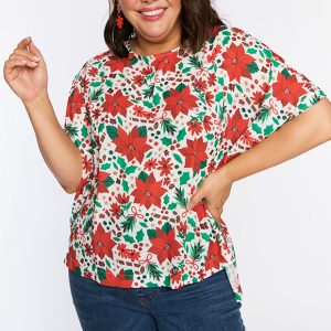Serena Flowers Of Christmas Top