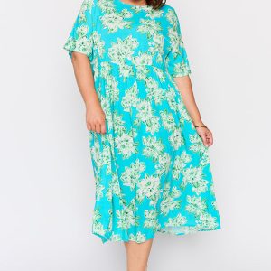 Iconic Teal Magnolia Dress