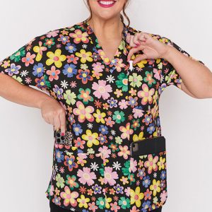 Meredith Daisy Pop Scrub Top
