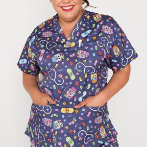 Meredith Happy Health Scrub Top