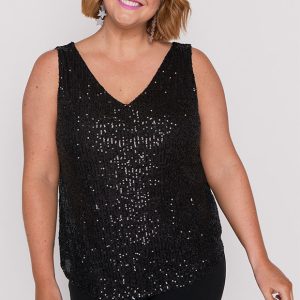 Rylee Black Sequins Party Tank