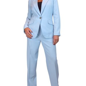 Smart 2 Piece Trouser Suit Pale Blue