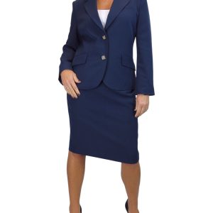 Smart 2 Piece Skirt Suit Navy Blue