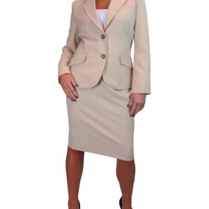 Smart 2 Piece Skirt Suit Beige