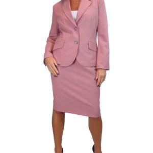 Smart 2 Piece Skirt Suit Pink