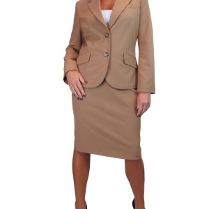 Smart 2 Piece Skirt Suit Tan