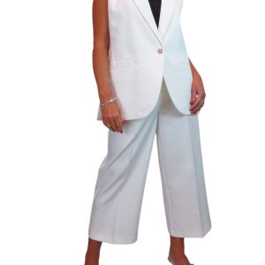 2 Piece Waistcoat And Trouser Suit Cream