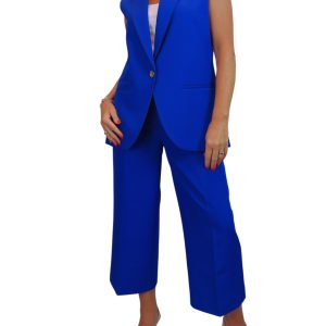 2 Piece Waistcoat And Trouser Suit Royal Blue