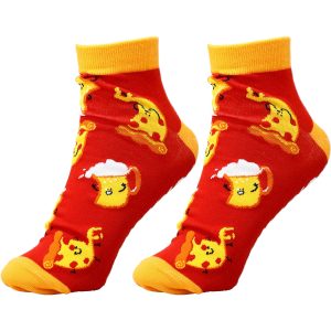 Pizza And Beer Cotton Blend Ankle Socks
