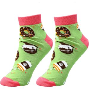 Donut And Coffee Cotton Blend Ankle Socks