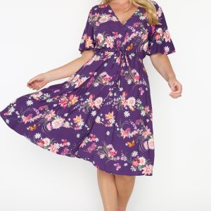 Jaz Butterfly Kisses Plum Dress