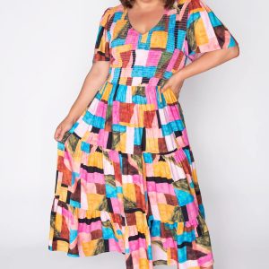 Lynette Geo Pop Dress