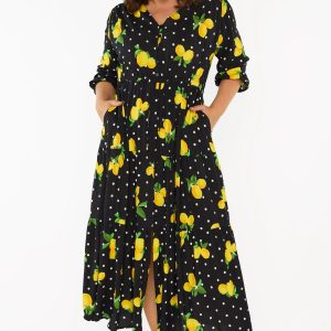 Adeline Lemon Spot Dress