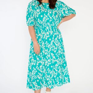 Bronwyn Teal Petal Whimsy Dress